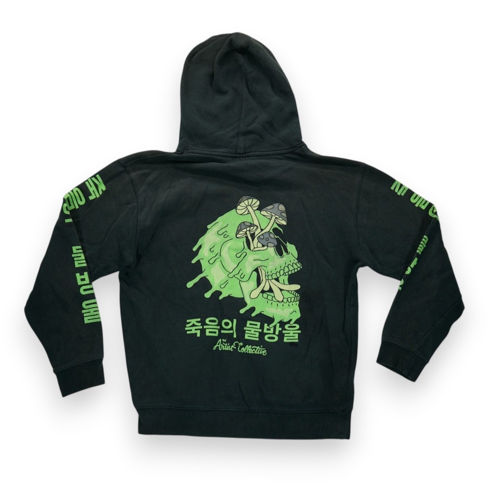 ARTIST COLLECTIVE Skull Pattern Relaxed Hoodie‎ Men's Size Large Black